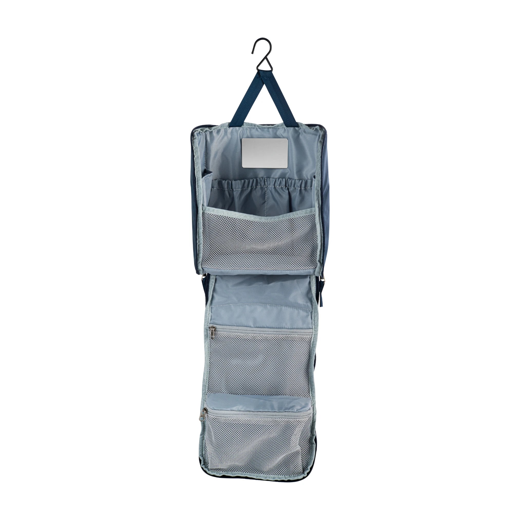 תיק רחצה GN Wash Bag פתוח לרווחה עם בקבוקי שמפו וסבון גדולים