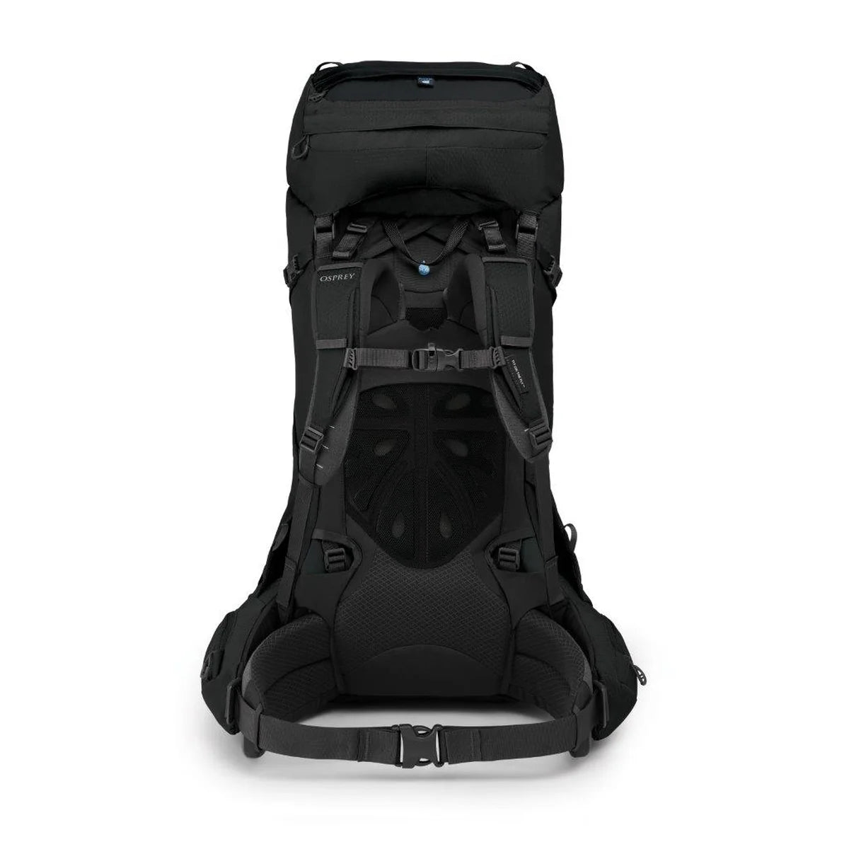 Aether 65 תרמיל Osprey - תאי בקבוקים בצידי התיק עם פתיחה כפולה