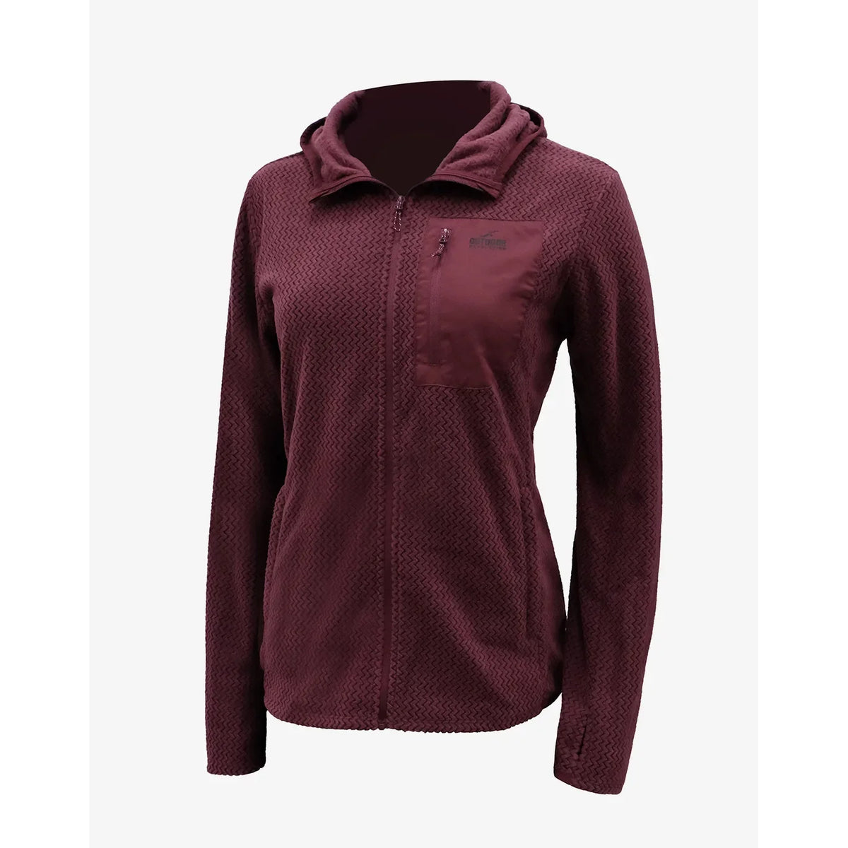 מעיל מיקרו פליס אדום לנשים דגם Freya מבית Outdoor Revolution עם רוכסן מלא