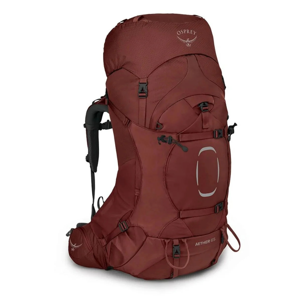 Aether 65 תרמיל Osprey - רצועות מתיחה בתחתית לקשירת מזרון