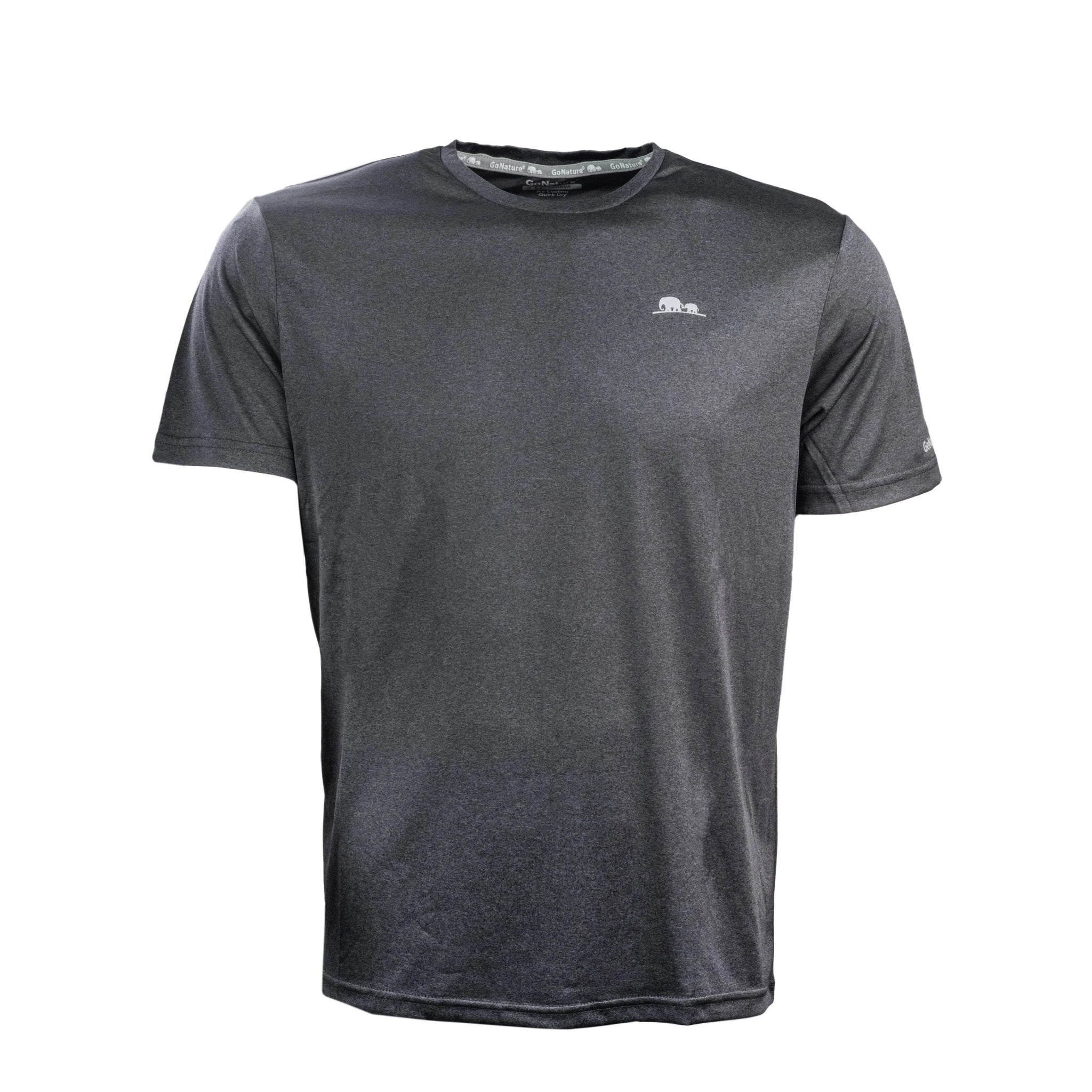 חולצת Sahara קצרה לגברים GoNature, בד קריר, ייבוש מהיר, שחור/אפור/כחול