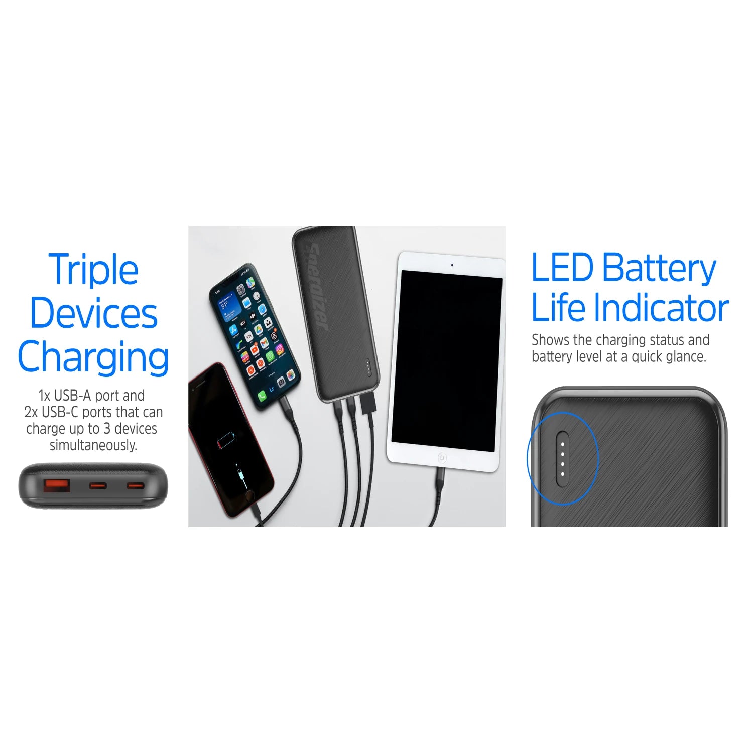אריזת המוצר הרשמית של מטען נייד מהיר Energizer 10,000mAh