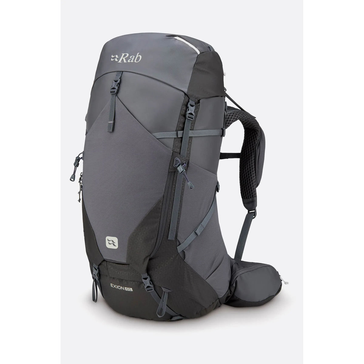 תרמיל טיולים Rab Exion 65, נפח 65 ליטר, מערכת גב V-TRAX, כיסוי גשם.