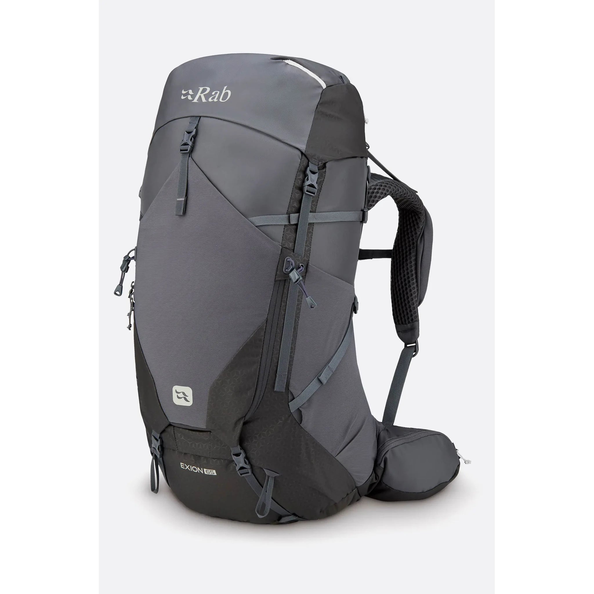 תרמיל טיולים Rab Exion 65, נפח 65 ליטר, מערכת גב V-TRAX, כיסוי גשם.