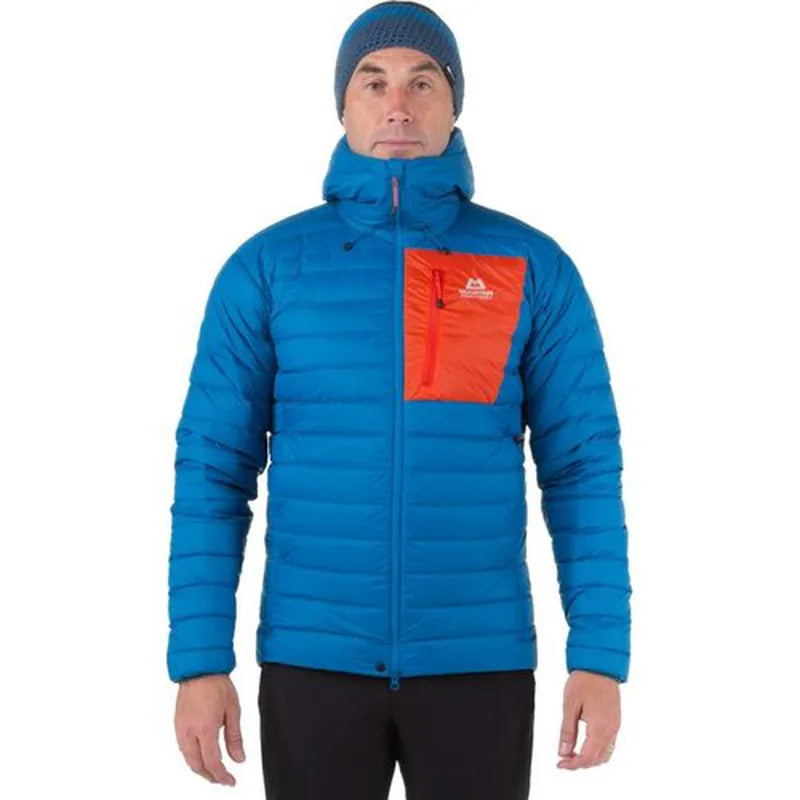 מעיל פוך Mountain Equipment Baltoro: כובע תואם קסדה וצווארון גבוה להגנה