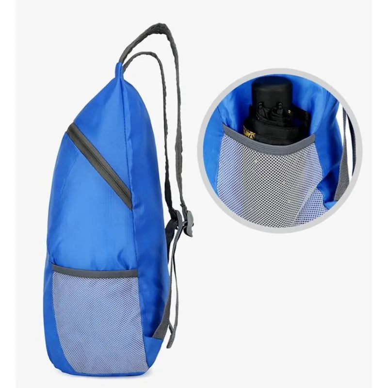 תיק גב מתקפל: מצב מקופל, מידות אחסון קטנות במיוחד