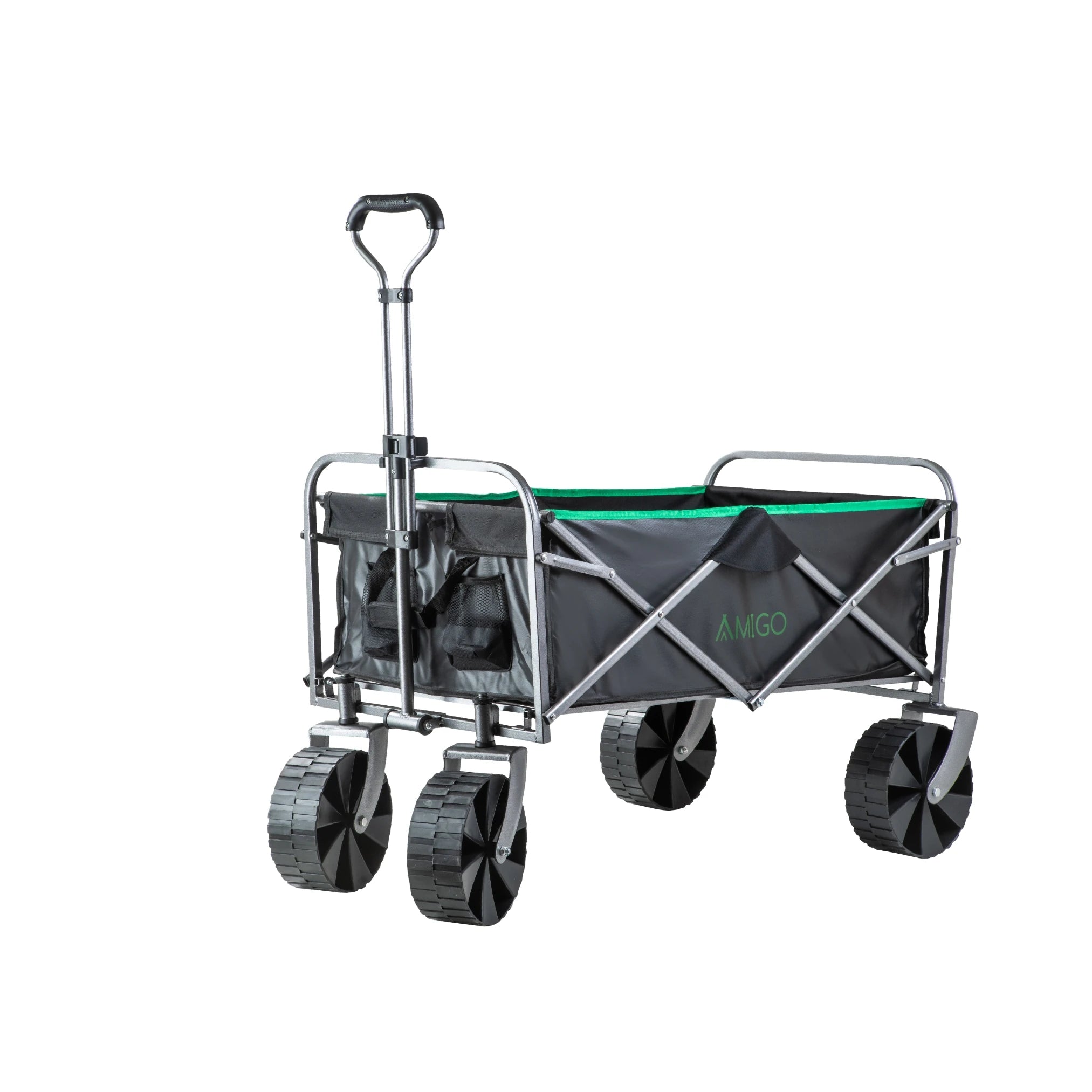 עגלת שטח גלגל רחב Amigo Wide Glide לקמפינג וחוף, גלגלים רחבים, אריג D600 Oxford.