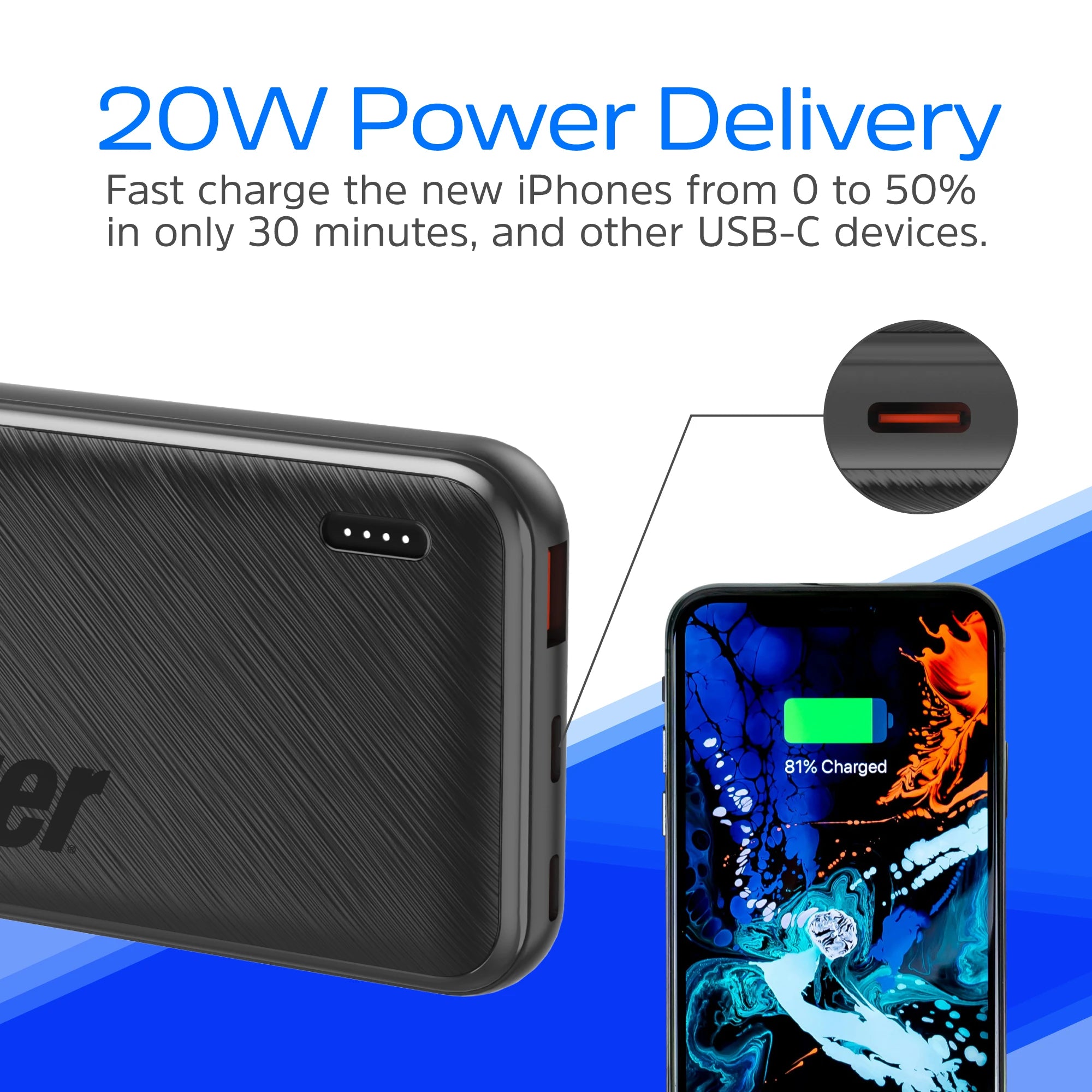 איור של מנגנון ההגנה PowerSafe השומר על הסוללה והמכשירים המחוברים