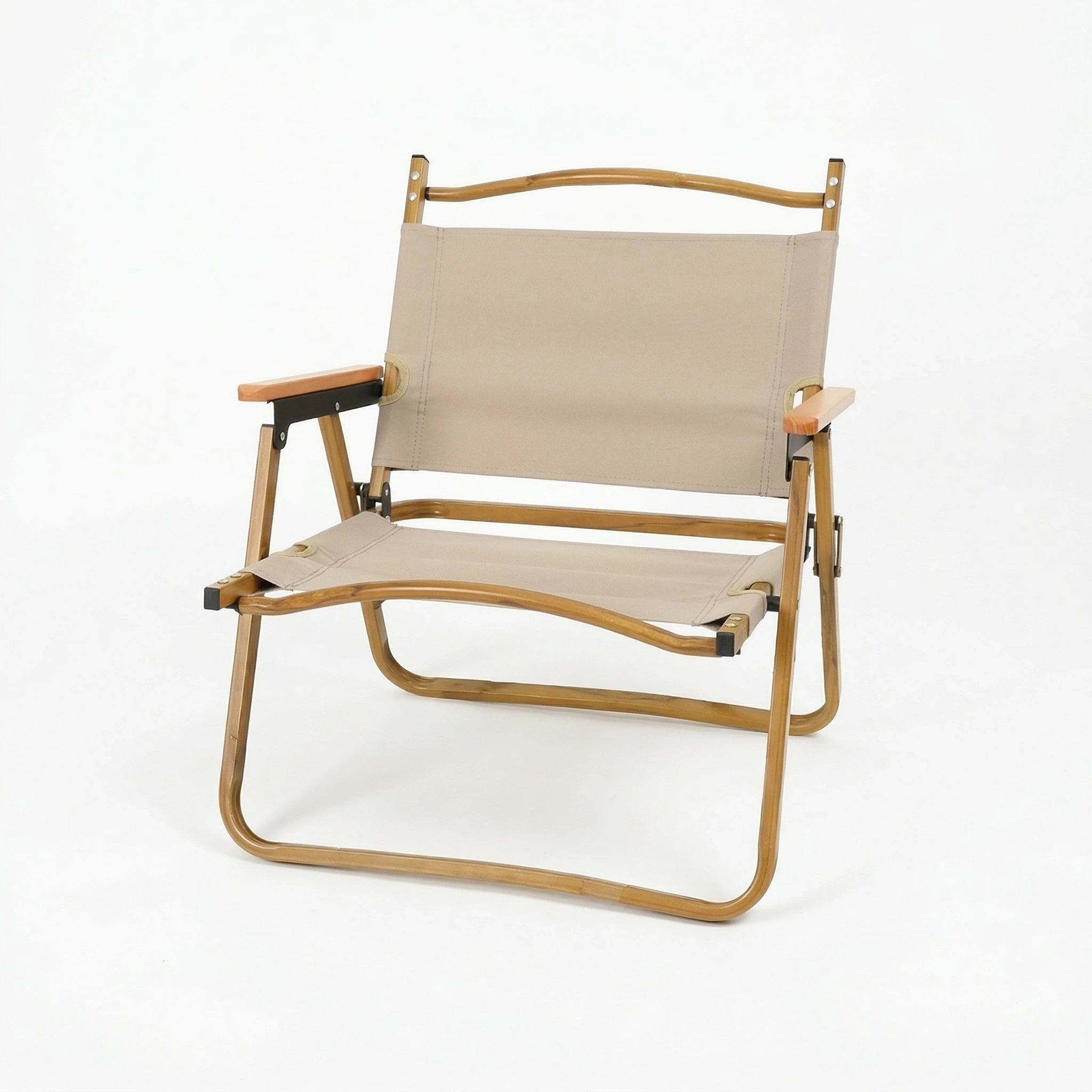 כיסא ים פרימיום PrimeSitter Trailhead, שלדת פלדה, בד אוקספורד, משענות עץ, קאמל