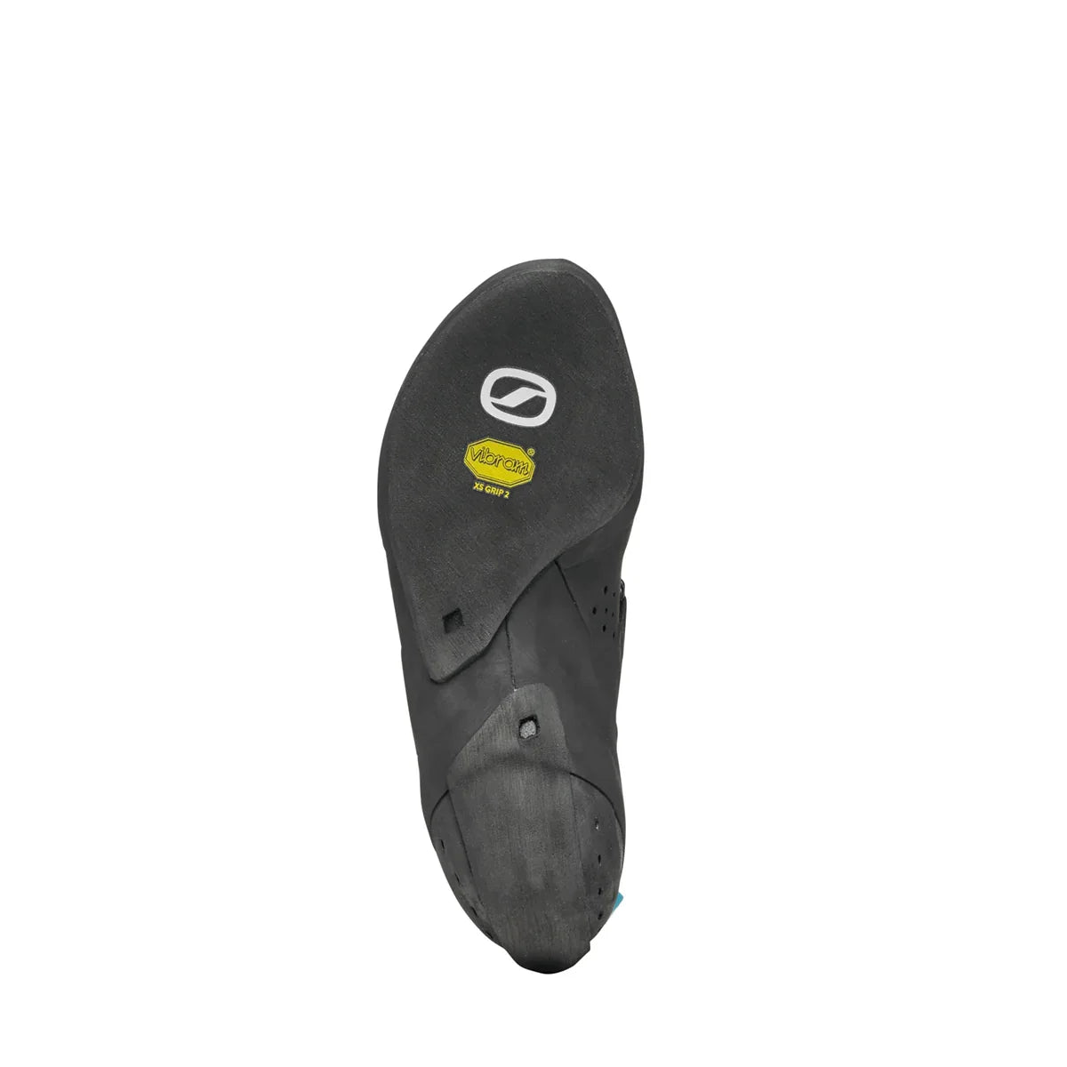 נעל טיפוס סקרפה Vapor V LV Smoke מזווית אלכסונית המדגישה את הקימור המתון