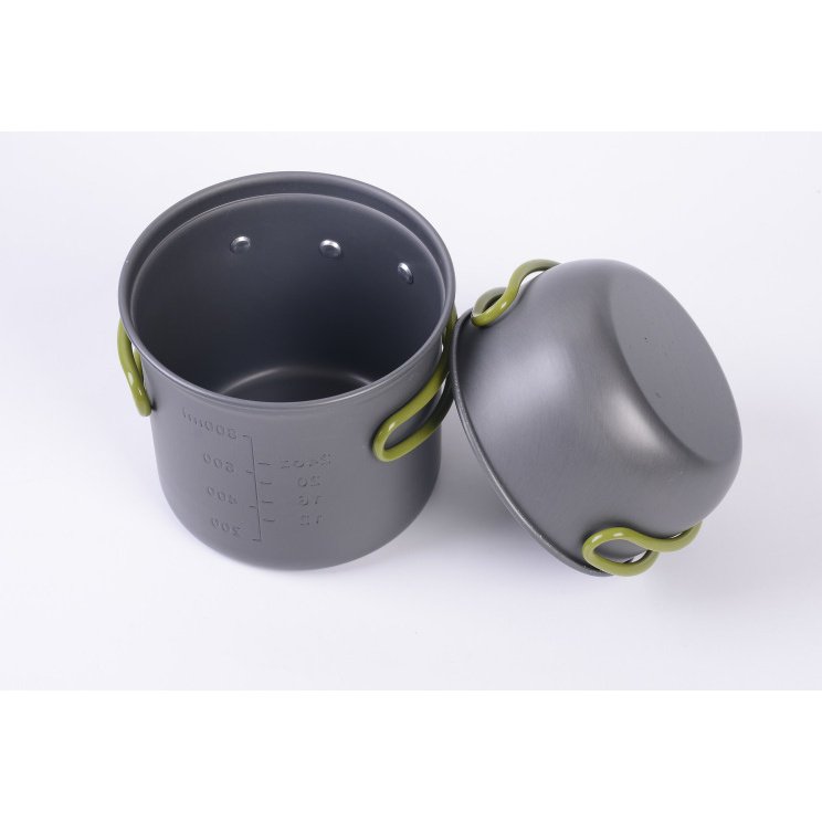 סט סירים DuoCook Trailhead קומפקטי ל-1-2 מטיילים, אלומיניום קל משקל.