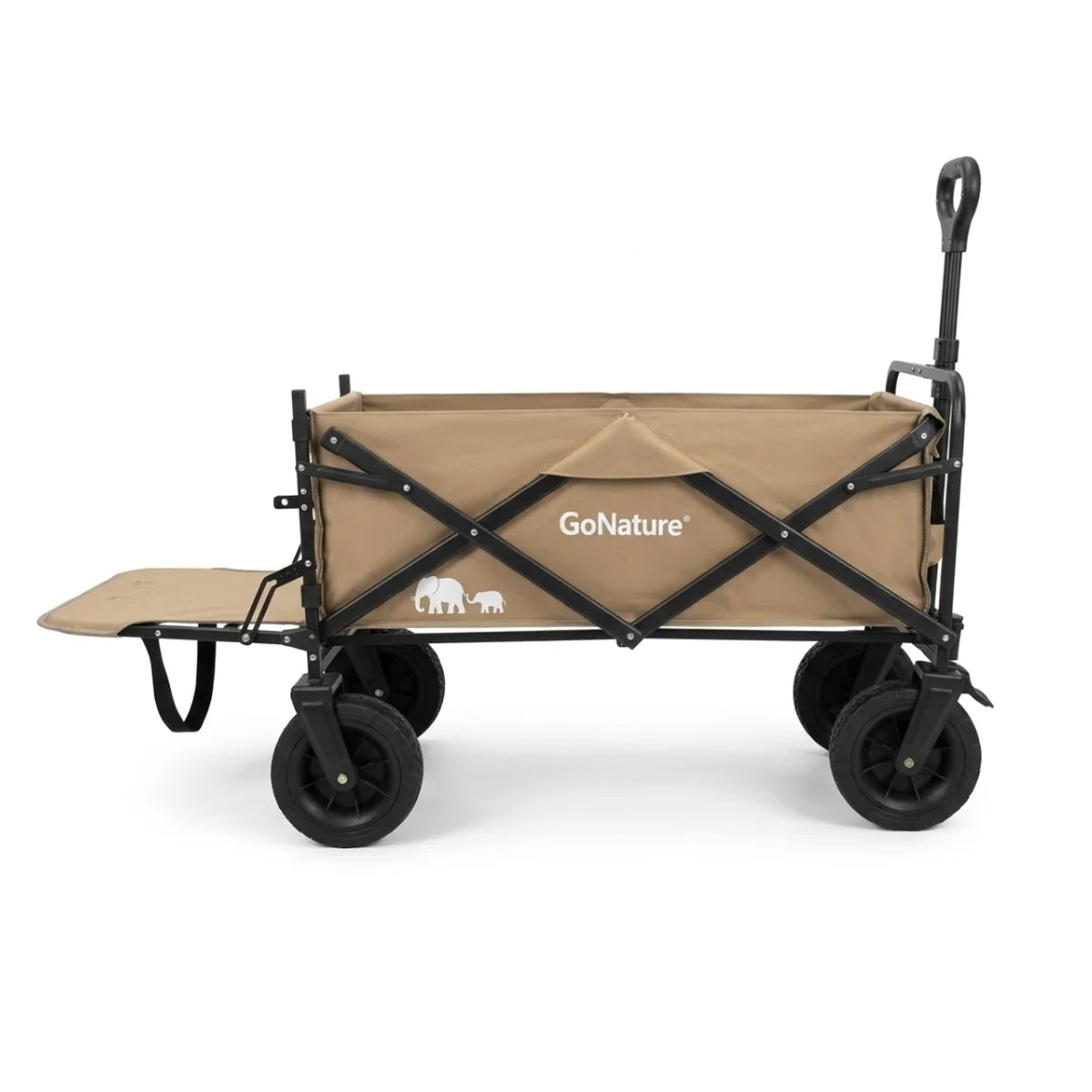 עגלת קמפינג מתקפלת Go Nature Trailmate Expander עם גלגלים רחבים ודופן אחורית נפתחת להובלת ציוד