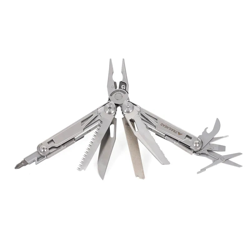 מולטיטול 14-1 Trailhead מפלדת אל-חלד עם 14 כלים מתקפלים.