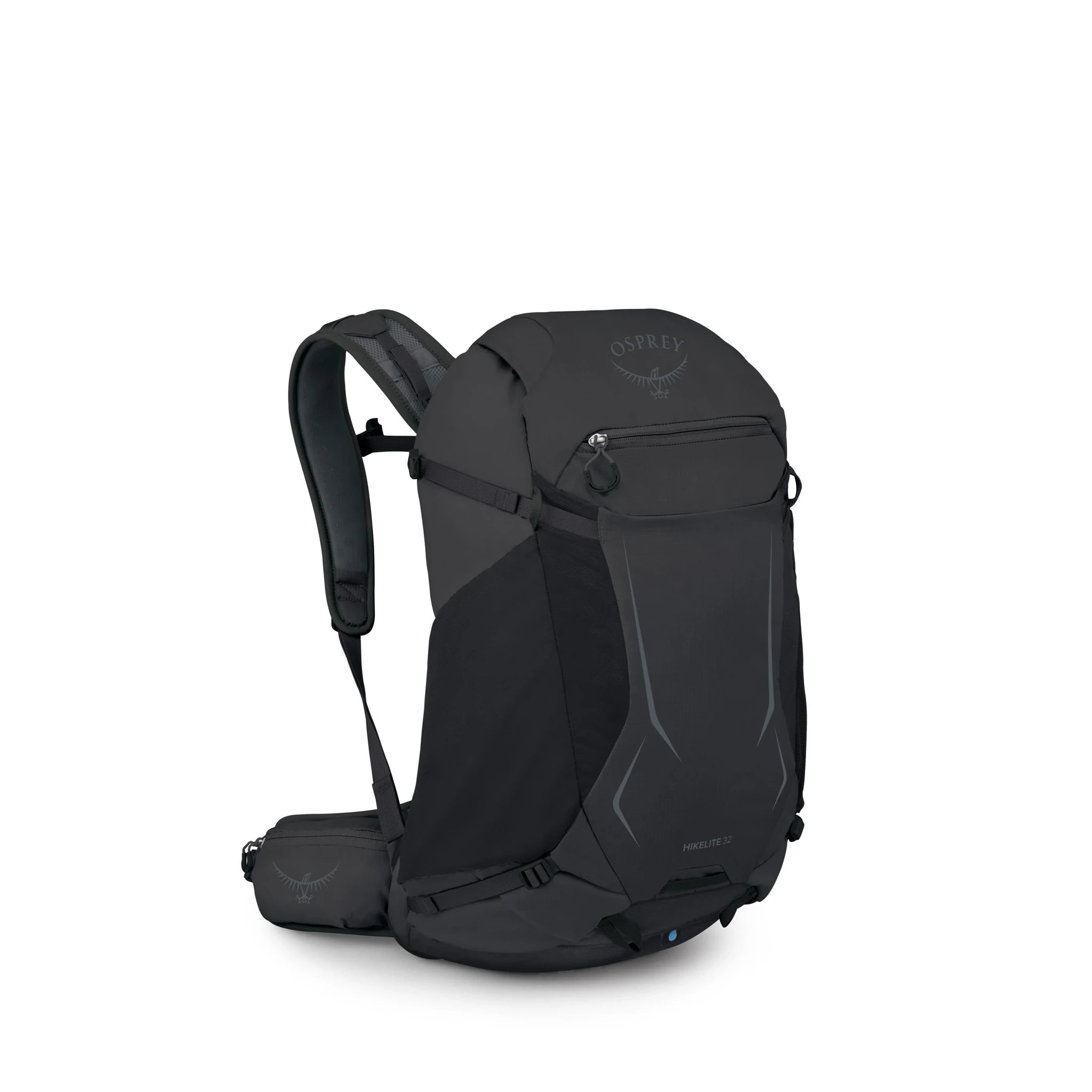 תרמיל Osprey Hikelite 32, פרט קדמי של תא אחסון קדמי ותא צד מרושת