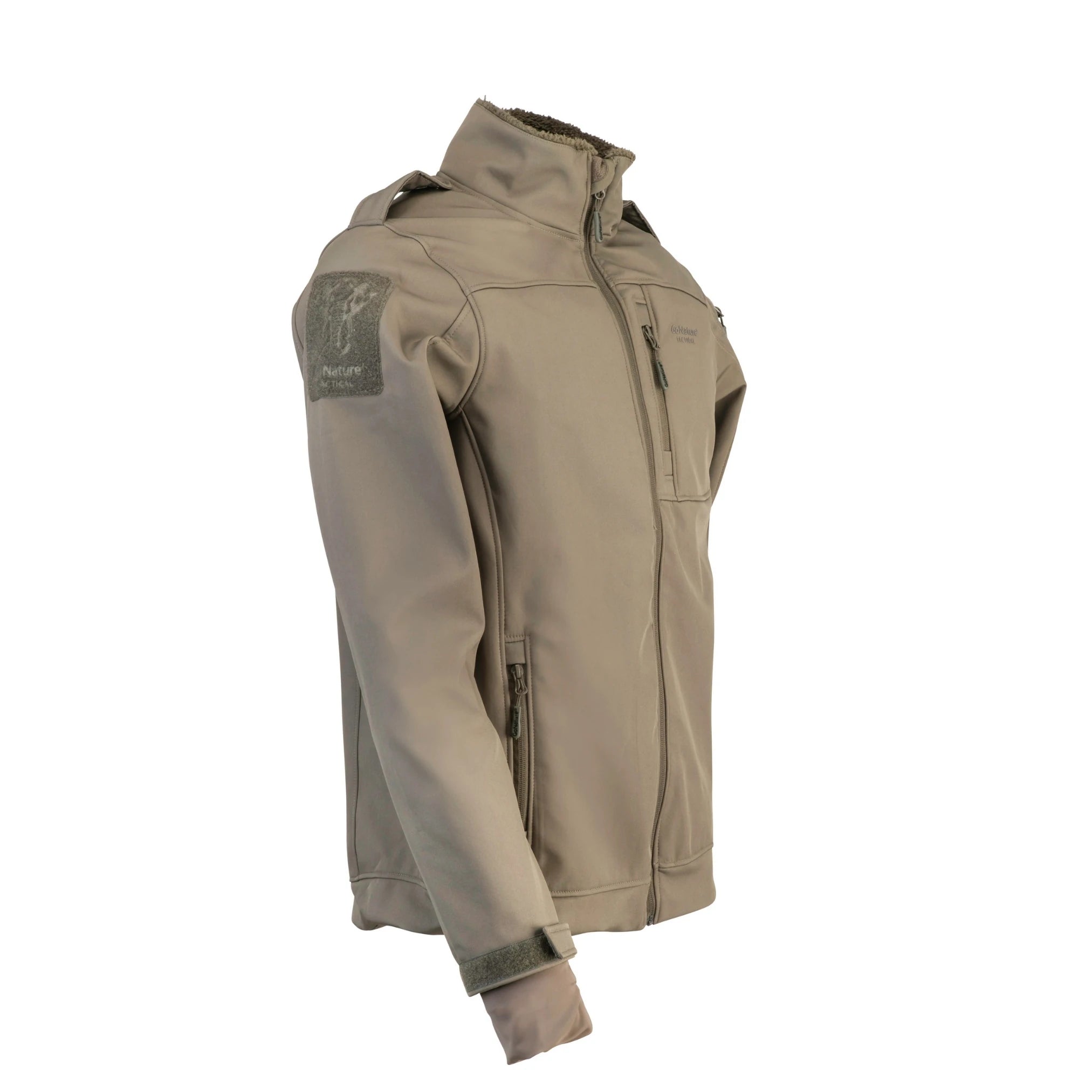 תקריב בד מעיל סופטשל צבאי SFS MIL MKII Go Nature