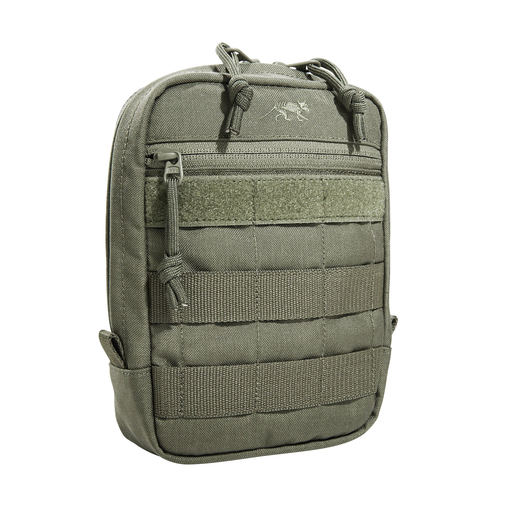 פאוץ' טקטי אנכי Tac Pouch 5 IRR של Tasmanian Tiger מבד קורדורה זית עם חיבורי מולא.
