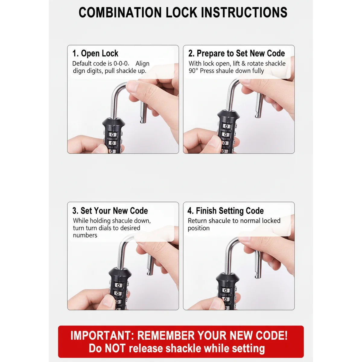 מנעול קומבינציה Combination Lock TSA
