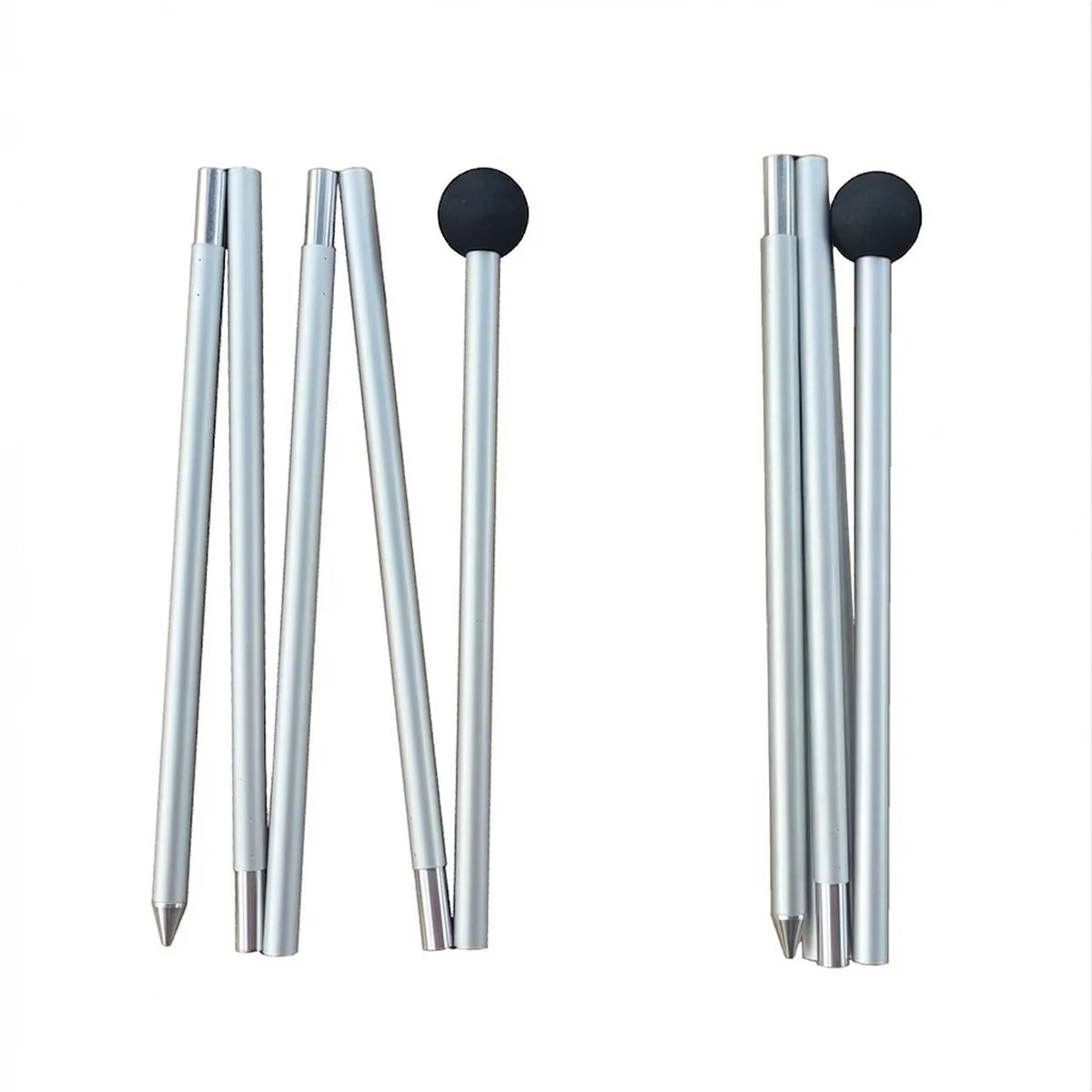 זוג מוטות לצילייה, 2 מטר גובה, 1.9 ס"מ קוטר, 5 מקטעים, כיסוי בד.