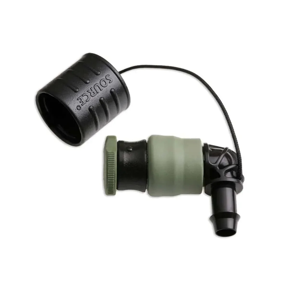 שסתום צבאי Storm שחור מבית Source לזרימת מים מהירה ואטומה.