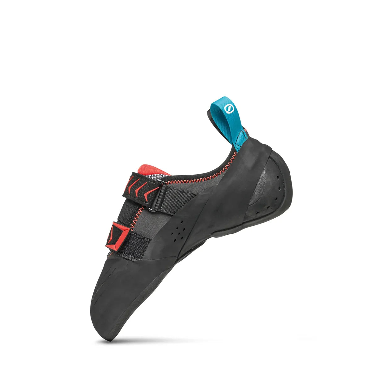 מבט אחורי על עקב נעל הטיפוס Scarpa Vapor V LV Smoke להתאמה מדויקת