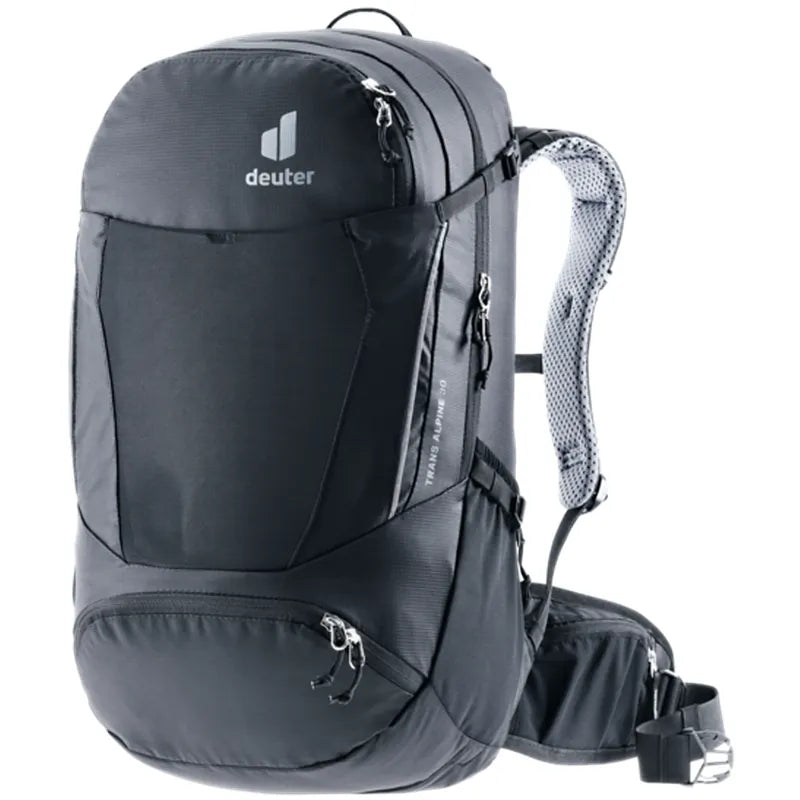 תרמיל Deuter Trans Alpine 30 גברים, תיק יום שחור לטיולים ורכיבה.
