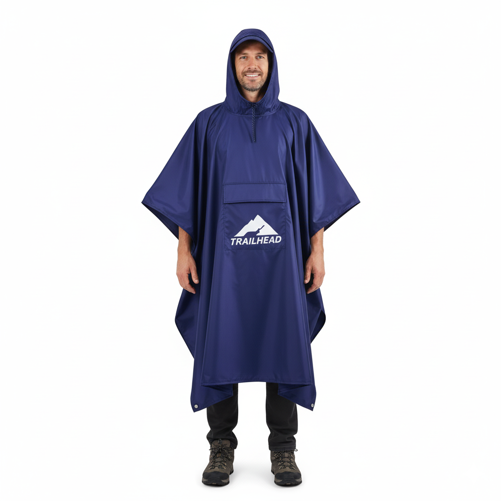 פונצו גשם Trailhead כחול, ניילון 210T, קל משקל (260 גרם)