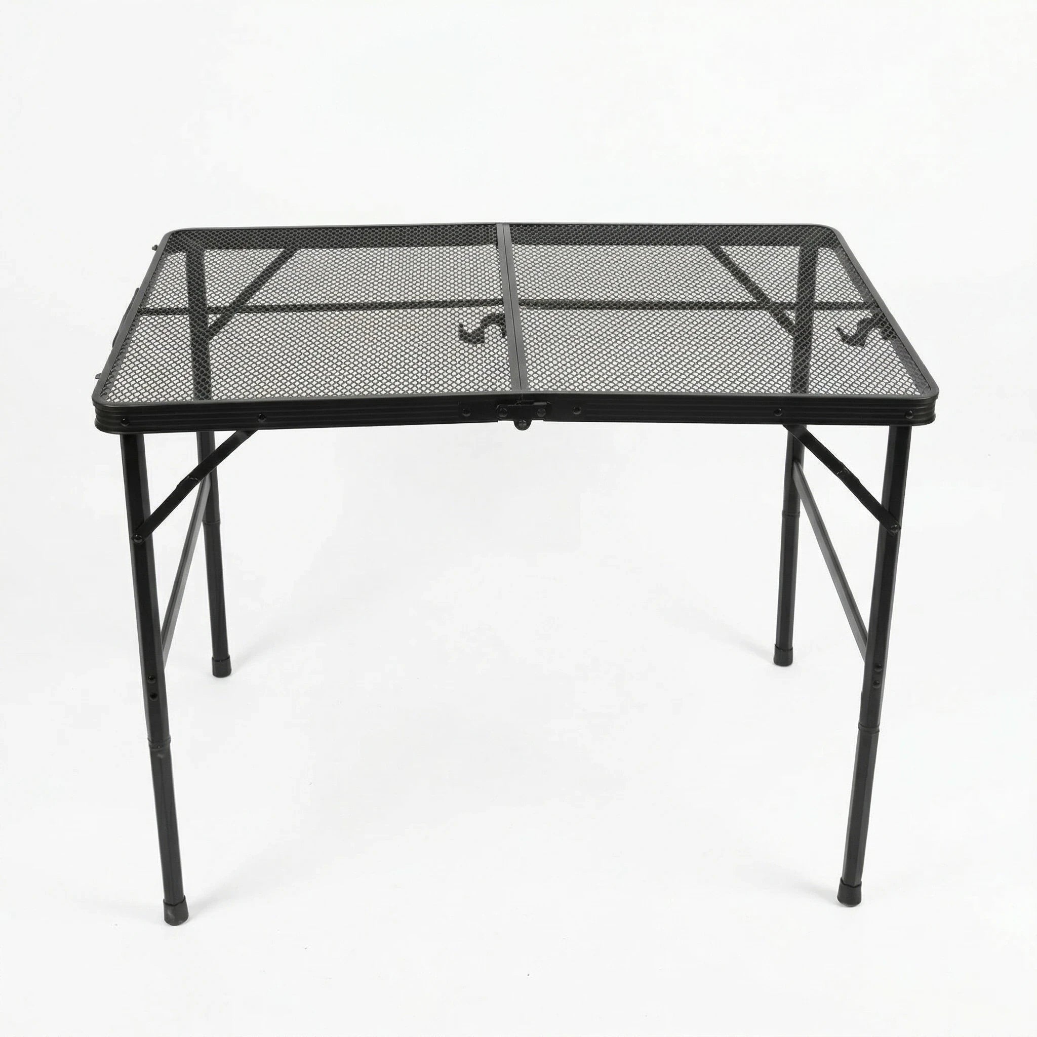 שולחן קמפינג מתקפל רשת, אלומיניום וברזל מגולוון, גובה מתכוונן 40-66 ס"מ.