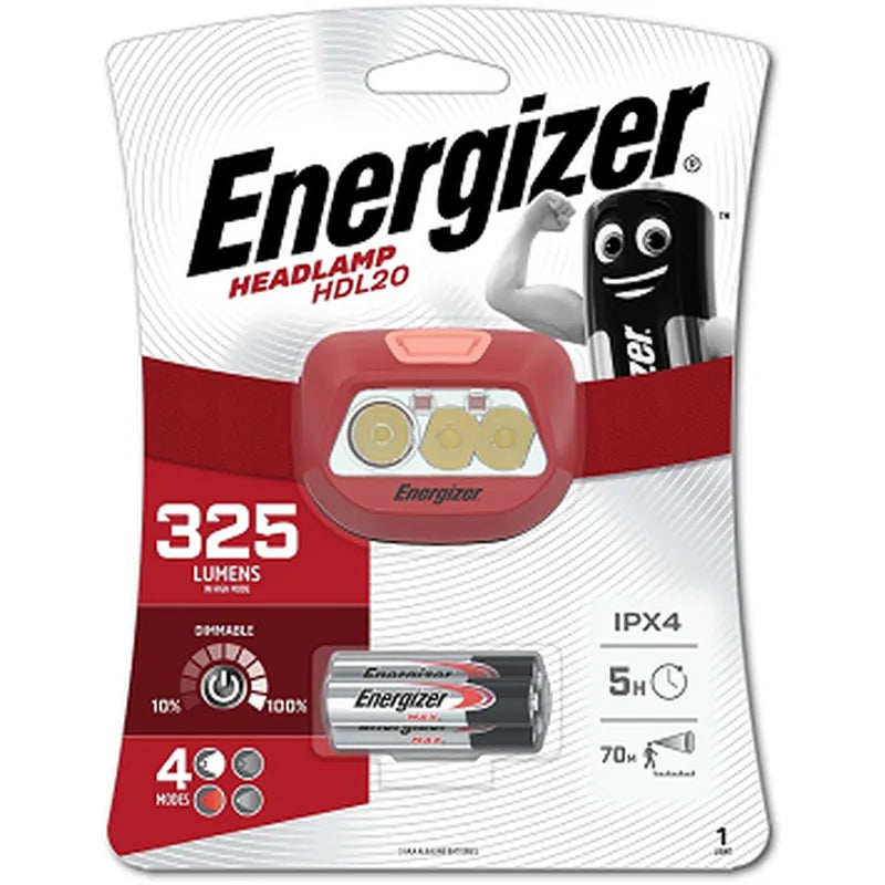 פנס ראש Energizer 325 לומן, מוגן גשם ונפילה.
