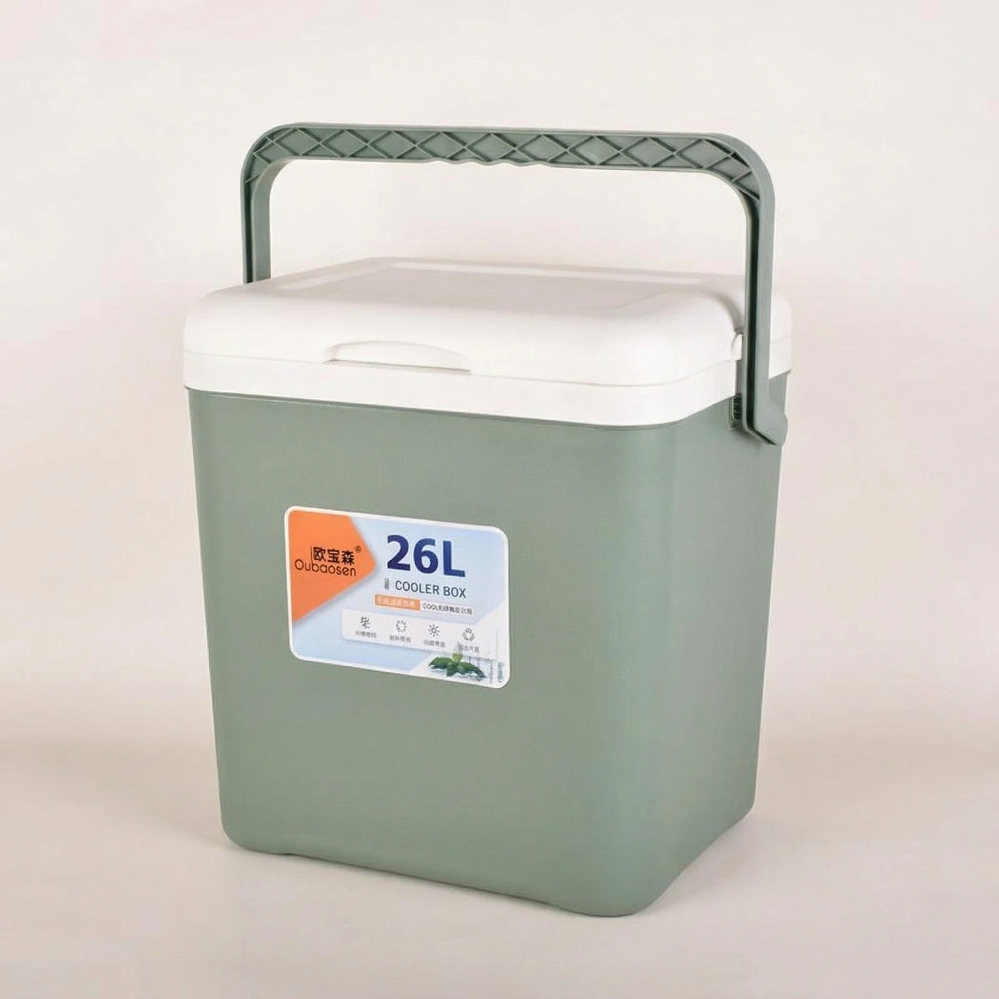 צידנית ירוקה 26 ליטר, פלסטיק עמיד, מתאים לבקבוק 1.5 ליטר עומד, דרך ארץ.