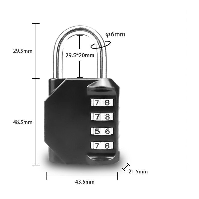 מנעול קומבינציה קל משקל (50.4 גרם) של דרך ארץ, צבע שחור