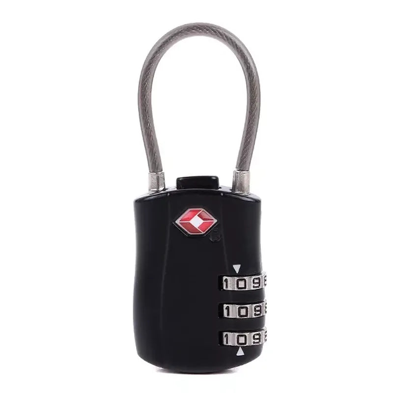מנעול חוט Wire Rope Lock TSA "דרך ארץ" לאבטחת תיקים ולוקרים.