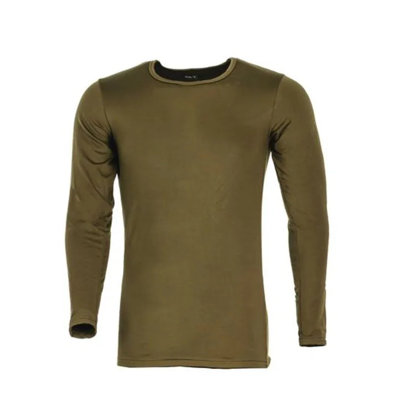 חולצה תרמית Climate Control זית Go Nature. ביגוד תרמי מנדף זיעה ממיקרופייבר.