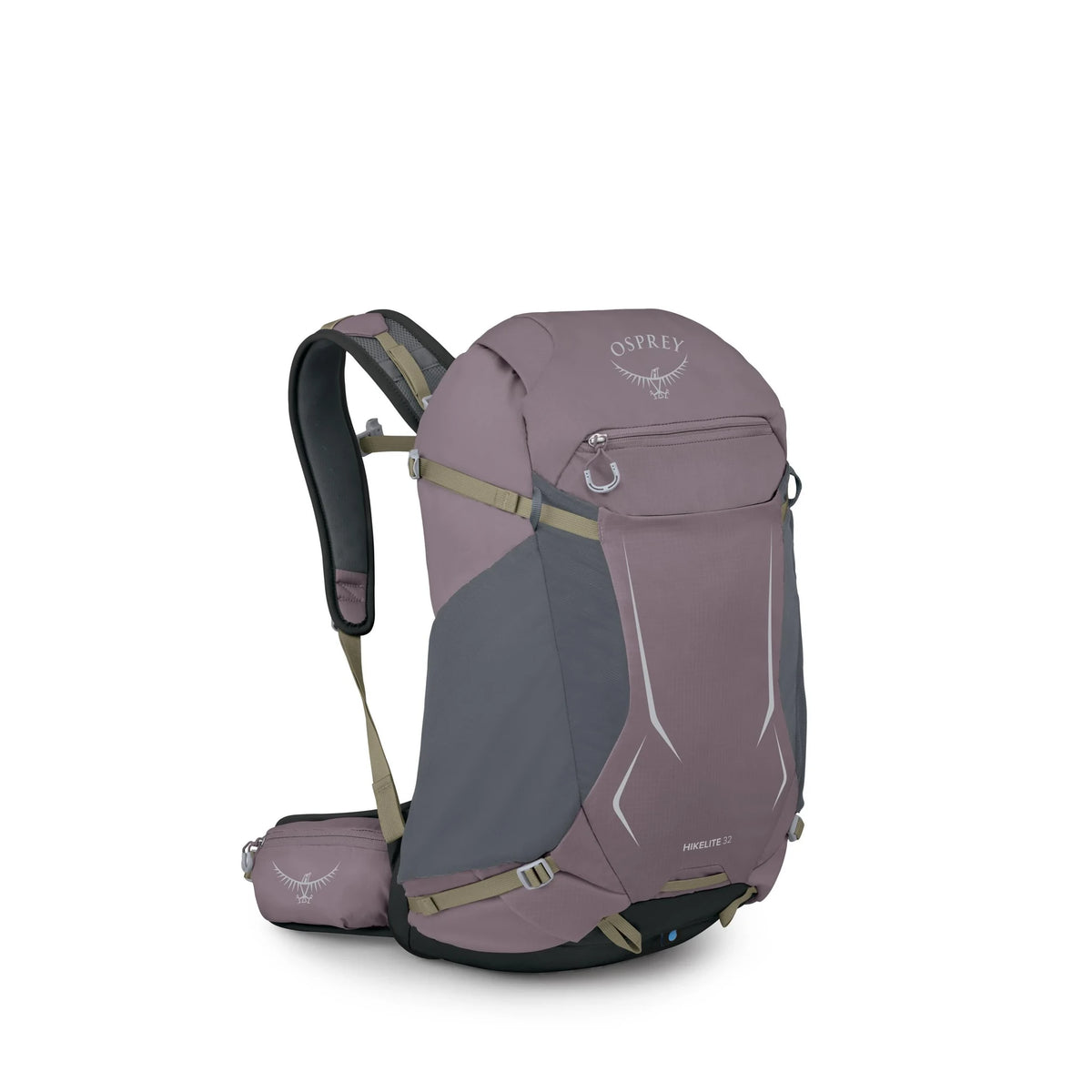 תרמיל יום Osprey Hikelite 32, עם מערכת AirSpeed™ Suspension, בצבע Graphite Purple.