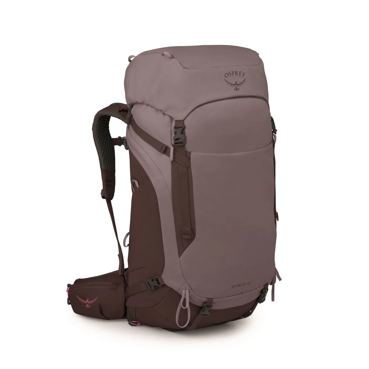 תרמיל גב נשים Osprey Kyte 65 LT בצבע סגול, קל משקל לטרקים ארוכים.