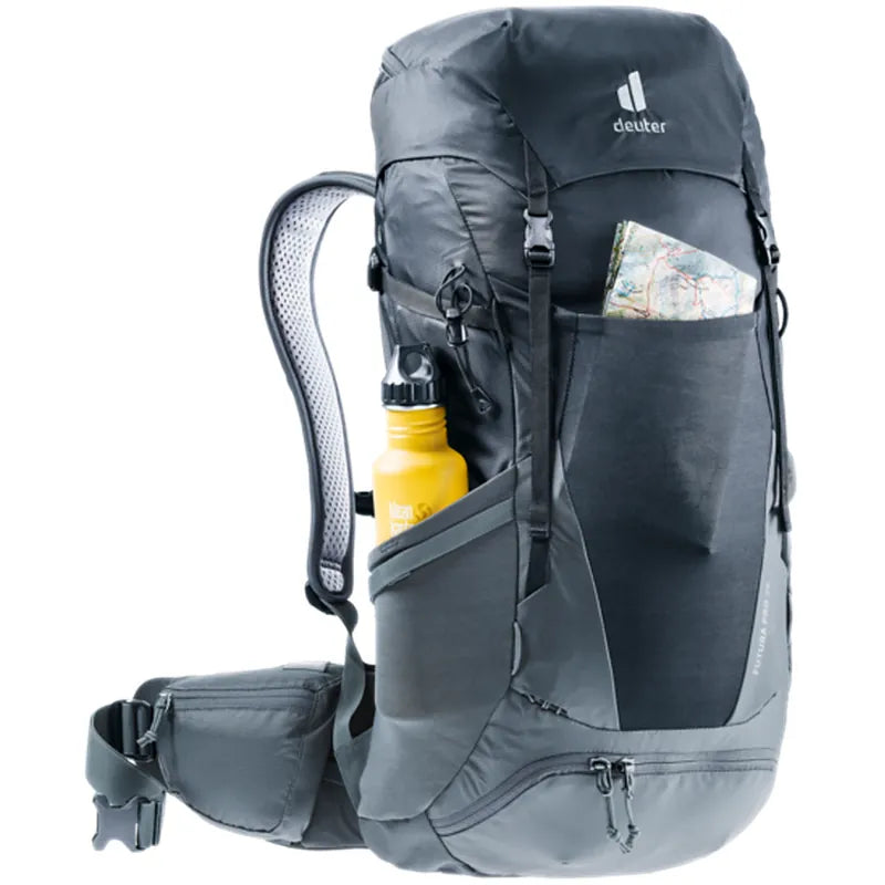 Deuter Futura Pro 36 - תא עליון עם רוכסן לאחסון חפצים קטנים