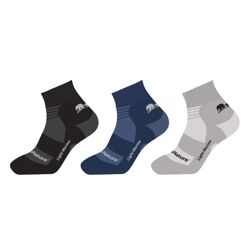 גרבי טיולים נמוכות Go Nature מצמר מרינו, מנדפות זיעה, מתאימות להייקינג באקלים חם.