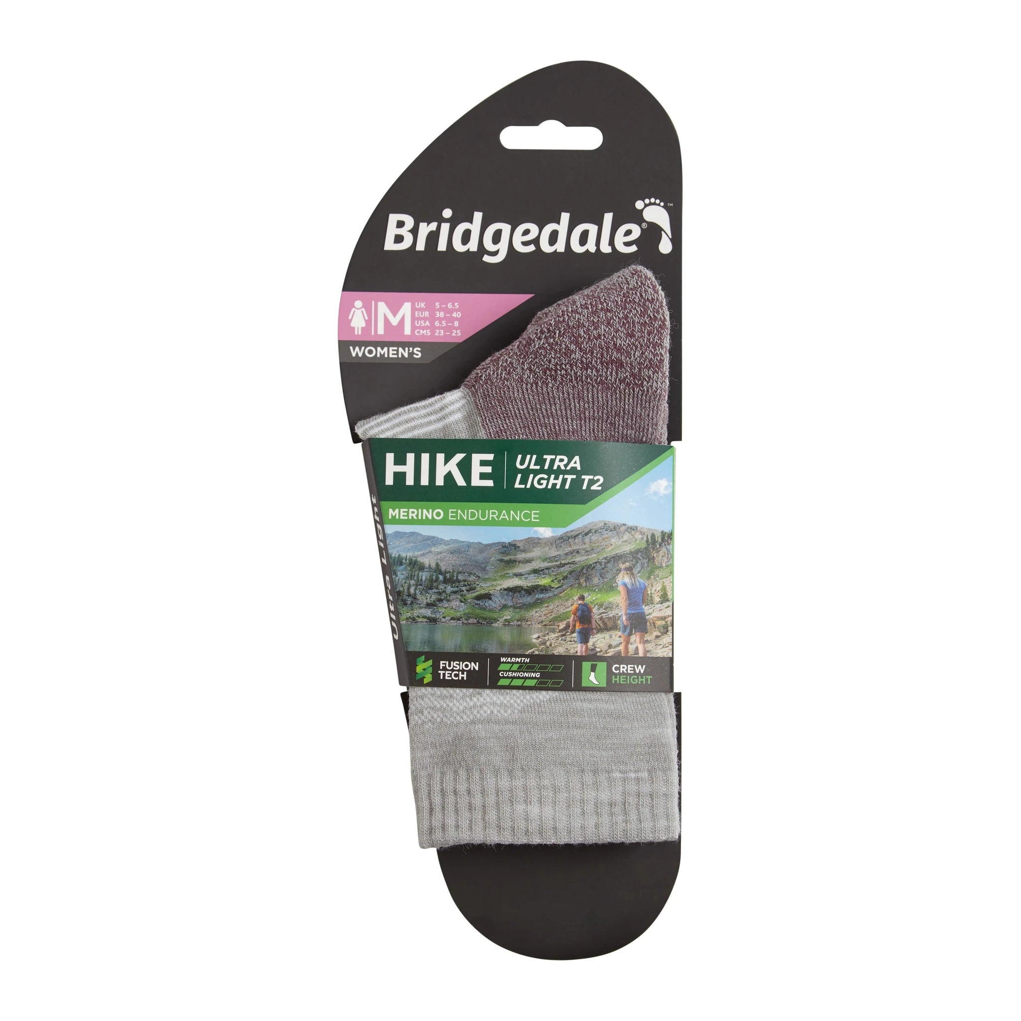 גרבי טיולים נשים Bridgedale Hike Ultra Lite T2: גזרה תומכת לנשים