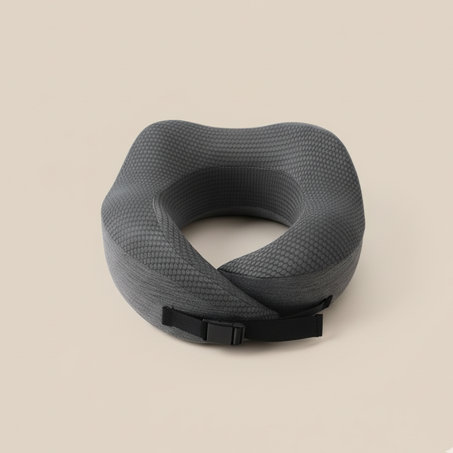 כרית ספוג ראש ממורי שחור "דרך ארץ", 25x30 ס"מ, 0.3 ק"ג, לטיסות ונסיעות