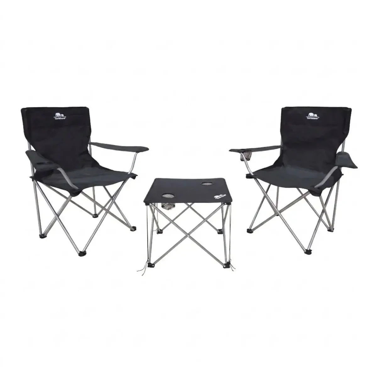 סט קמפינג Lite Camping של Go Nature: שולחן ושני כיסאות שטח מתקפלים מבד אוקספורד בתוך תיק נשיאה