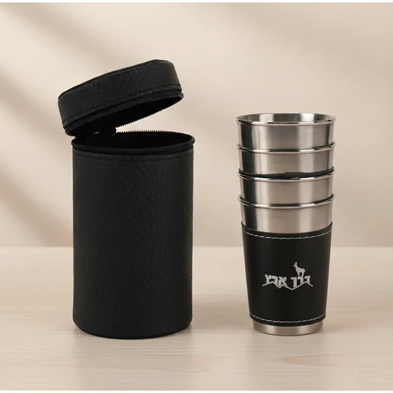 סט 4 כוסות 180 מ״ל ונרתיק