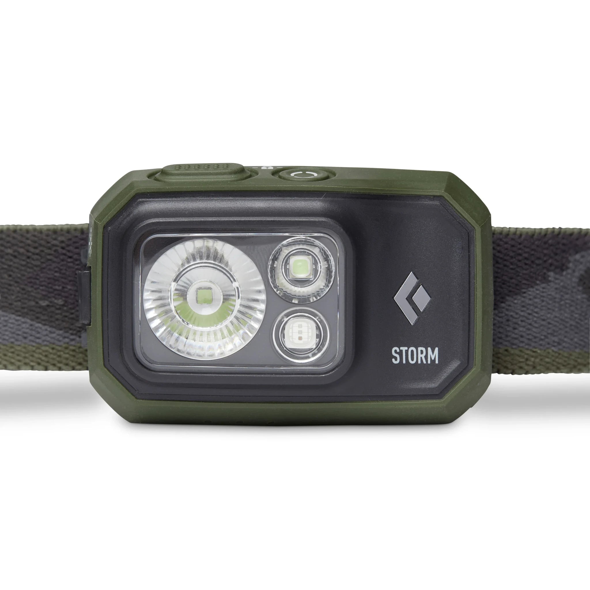פנס ראש Storm 450 בצבע ירוק זית עם עדשה אופטית כפולה ומבנה קומפקטי