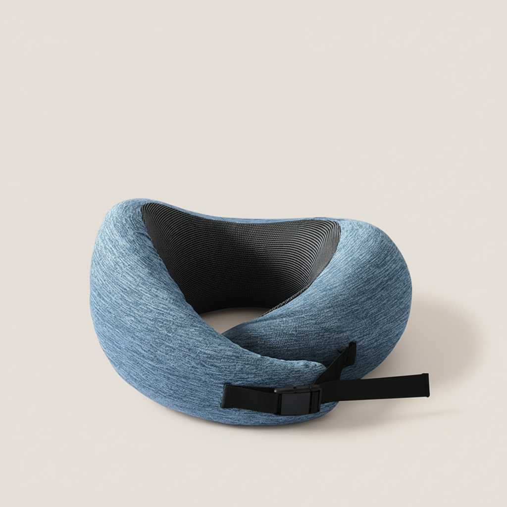 כרית ספוג ראש ממורי כחול "דרך ארץ", 25x30 ס"מ, קלת משקל לנסיעות