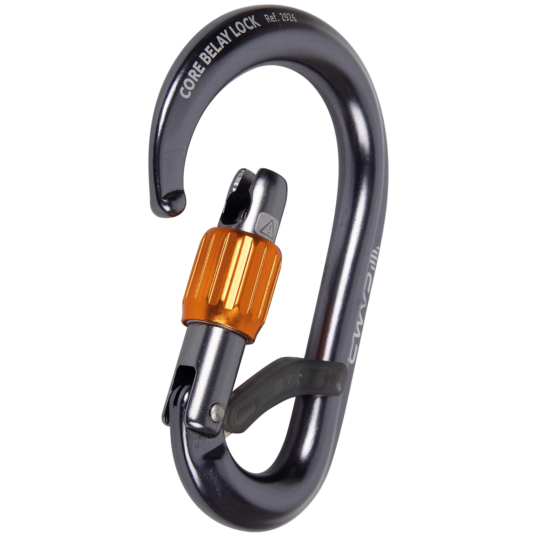 טבעת הברגה CAMP Core Belay Lock מחוברת לרתמה