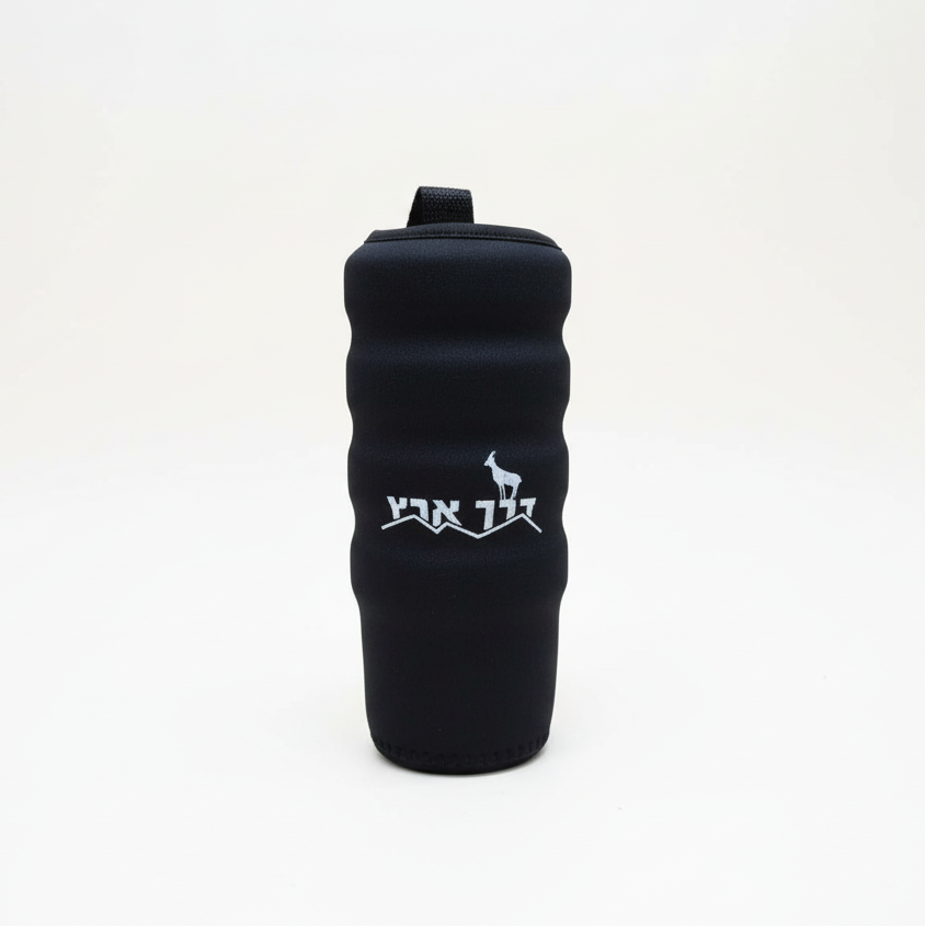 שרוול כוסות ניאופרן גדול "דרך ארץ" לאחסון 4 כוסות 550 מ"ל, שחור.