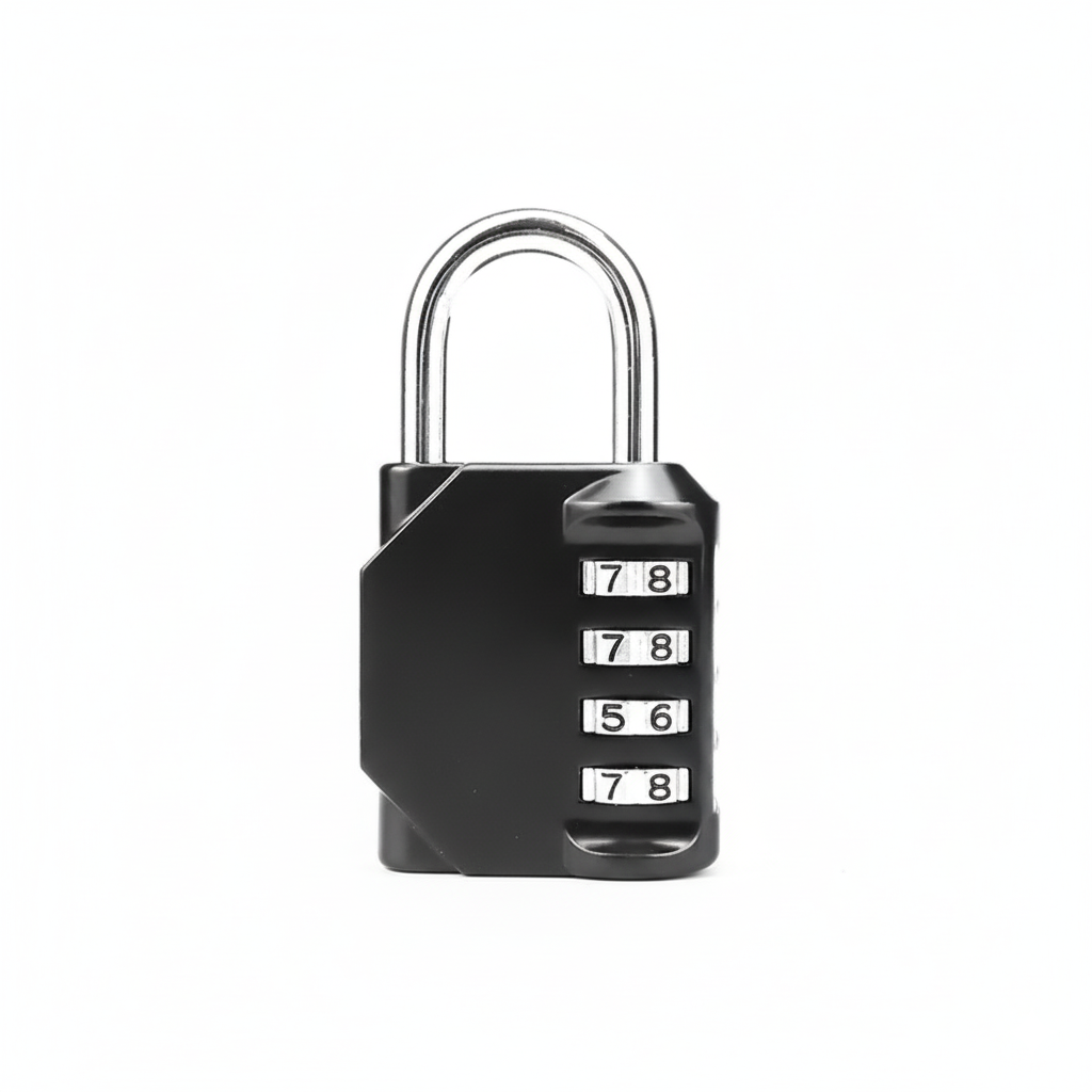 מנעול קומבינציה שחור "דרך ארץ", סגסוגת אבץ, קומפקטי, 50 גרם.