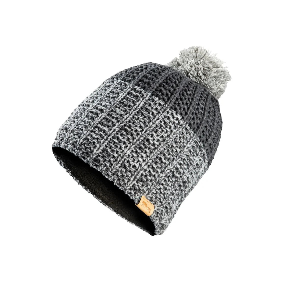 כובע צמר אפור Go Nature, פליז פנימי, לטיולים בחורף.