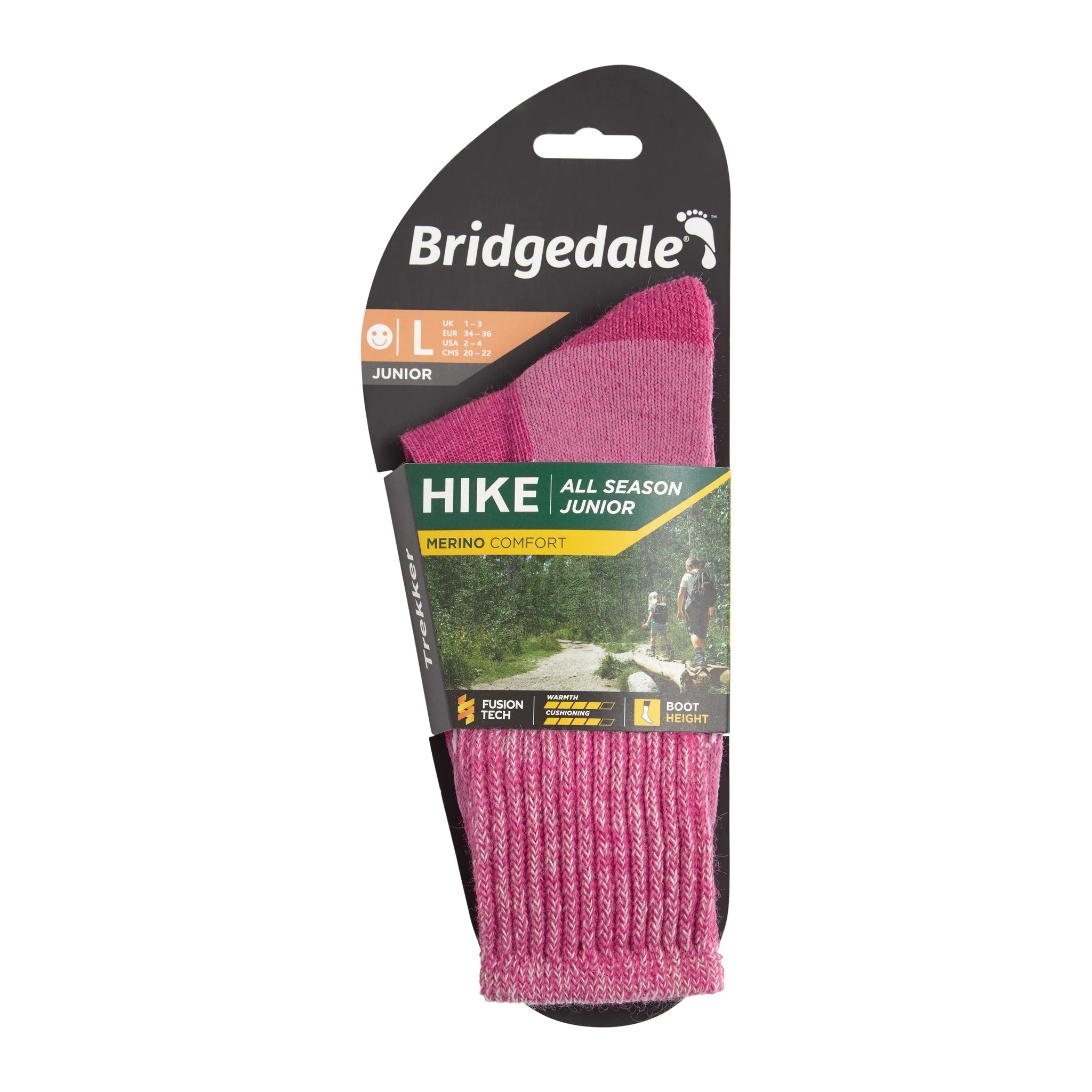 גרבי טיולים צמר מרינו ילדים Hike JUNIOR ALL SEASON COMFORT