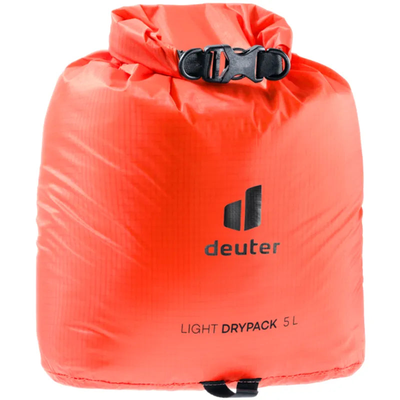 שק אטום למים Deuter Light Drypack 5L: קל משקל, 5 ליטר, תא תרמיל, אטימות לגשם.