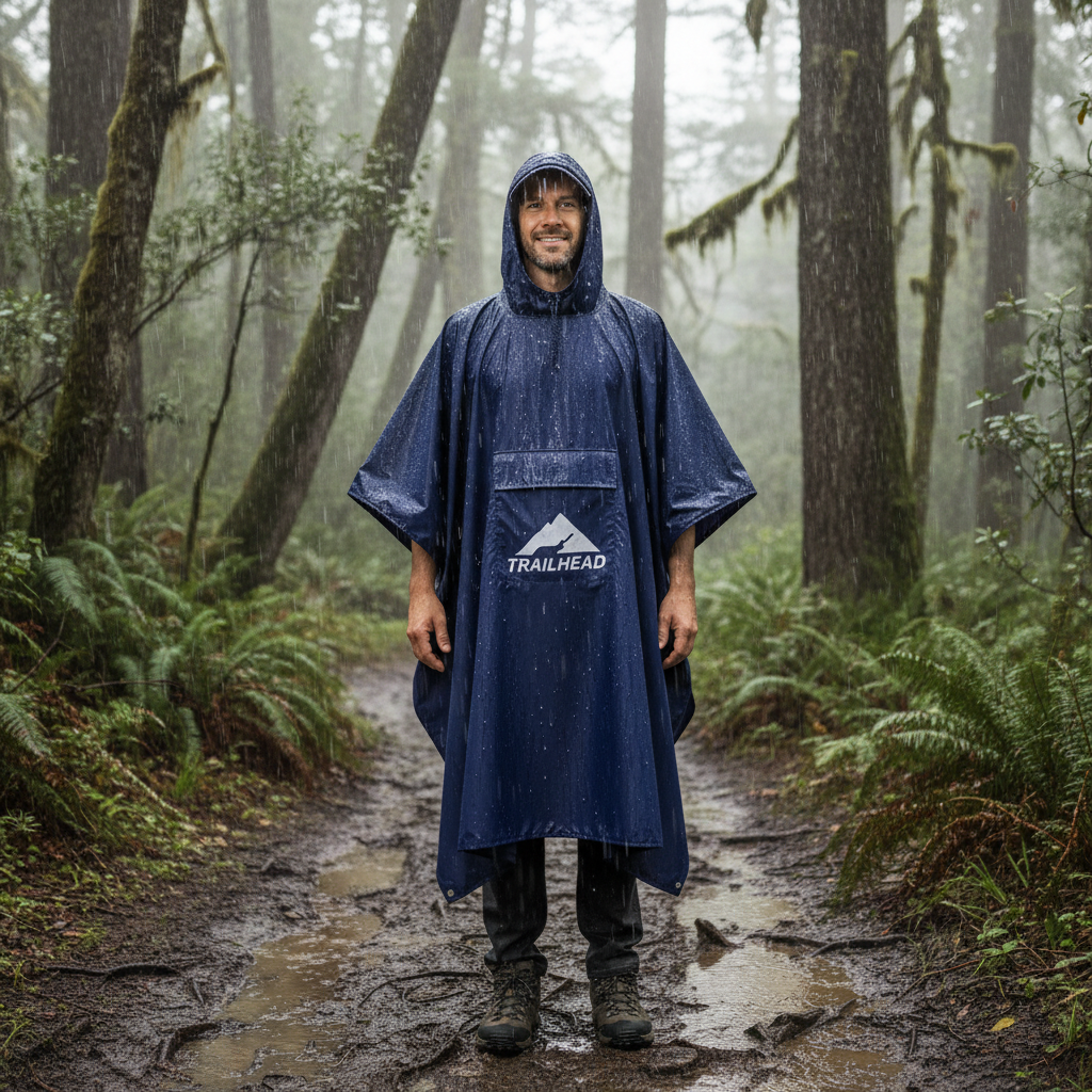 פונצ'ו גשם Waterproof Poncho Trailhead, מידות 142x210 ס"מ, משקל 260 גרם